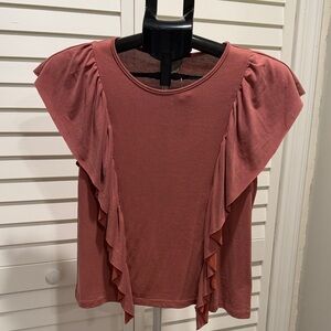 Deletta Mauve Ruffle Blouse